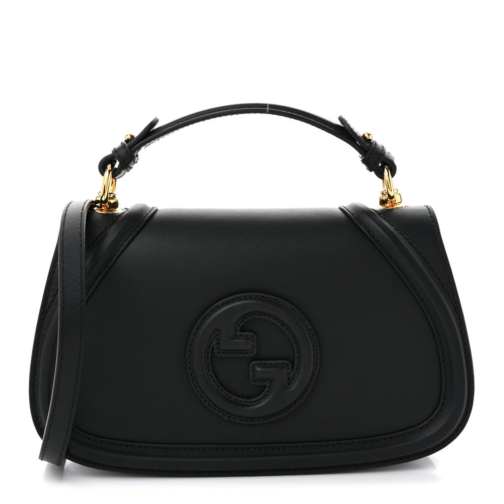 Gucci Roxy Calfskin Medium Blondie Top Handle Bag Black