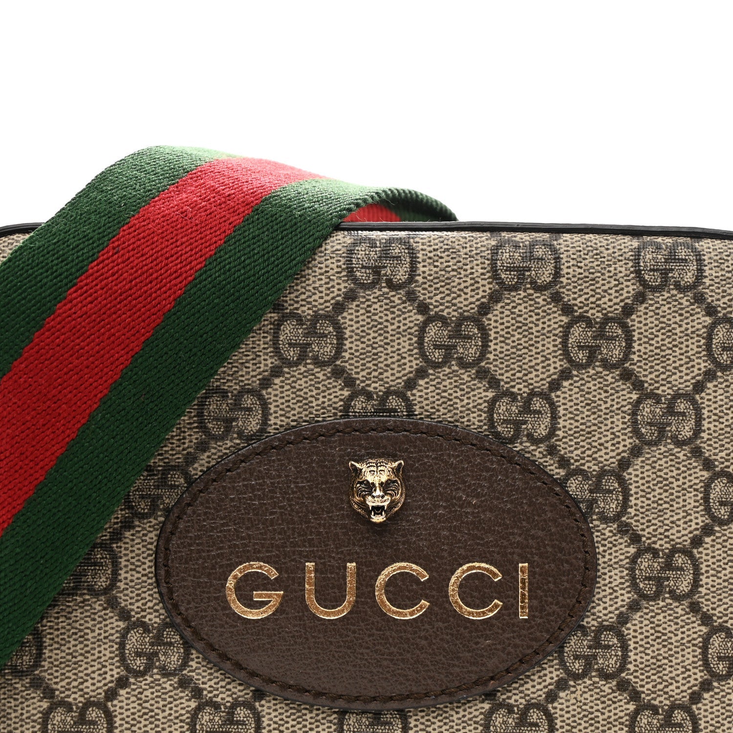 Gucci GG Supreme Monogram Web Neo Vintage Shoulder Bag Beige New Acero Crop