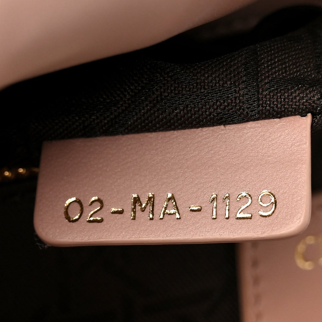 Christian Dior Lambskin Cannage Small My ABCDior Lady Dior Fard