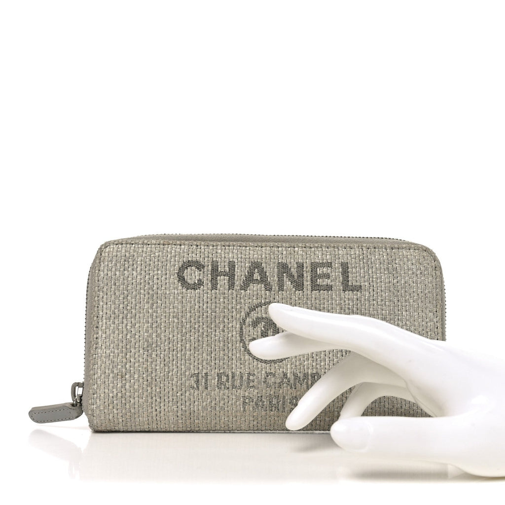 Canvas Deauville Zip Around Wallet Grey