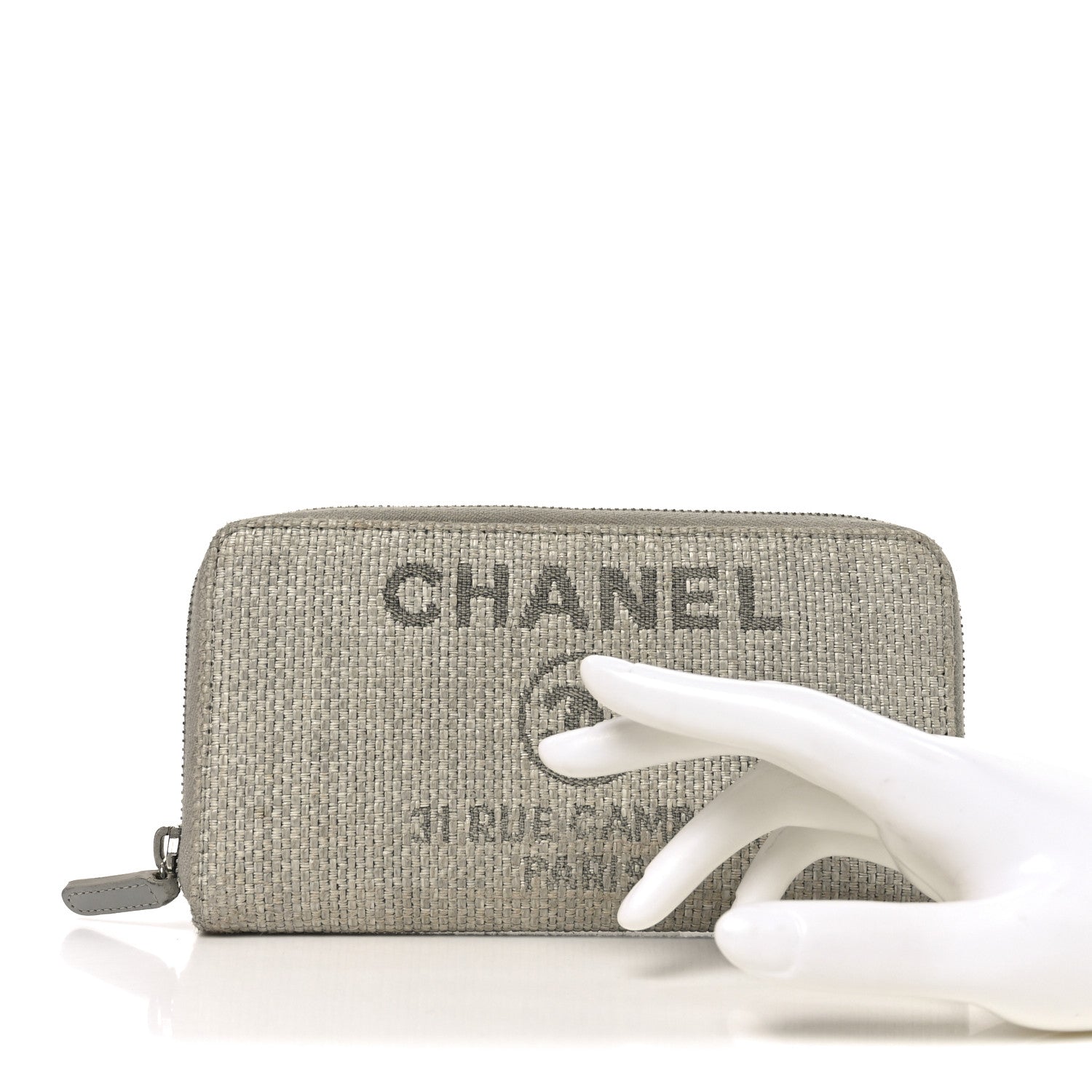 Canvas Deauville Zip Around Wallet Grey