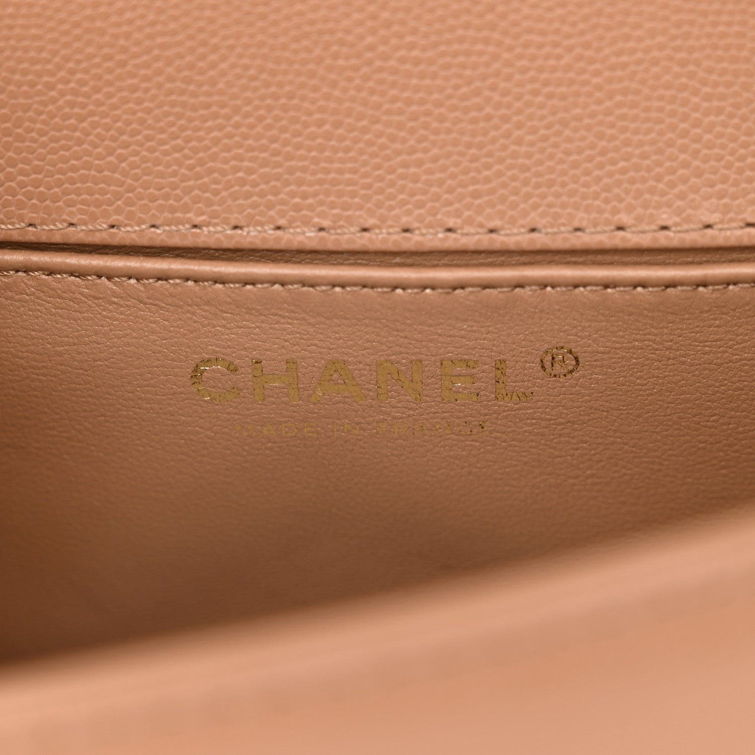 Chanel Caviar Quilted Small Top Handle Boy Flap Beige