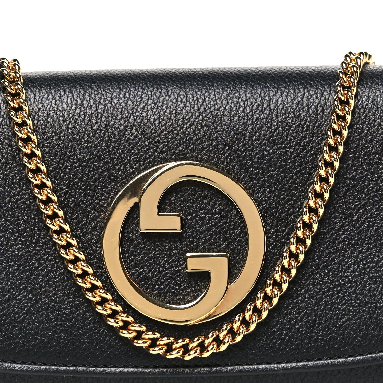 Gucci Roxy Calfskin Blondie Continental Chain Wallet Black