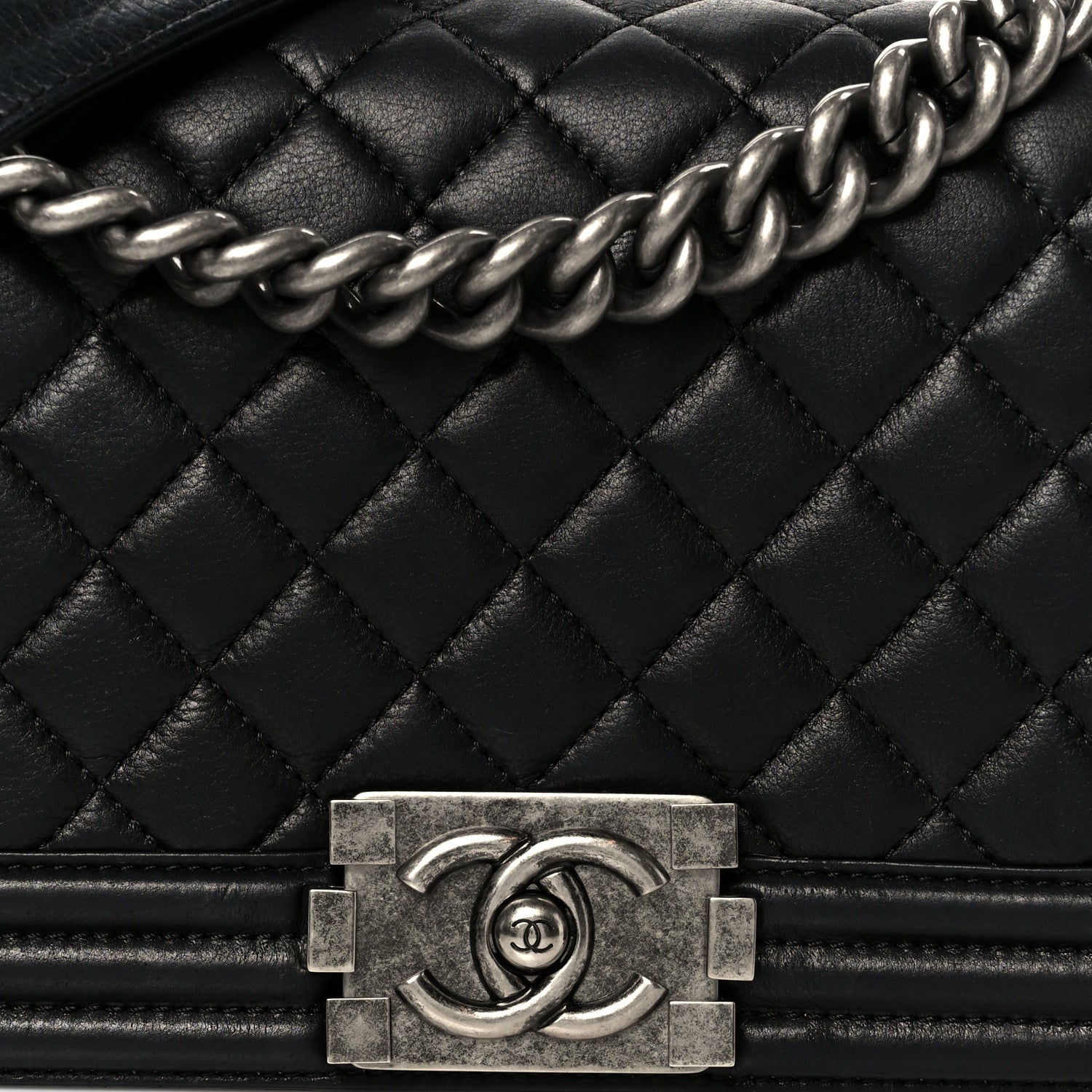 Chanel Calfskin Quilted Medium Boy Flap Black