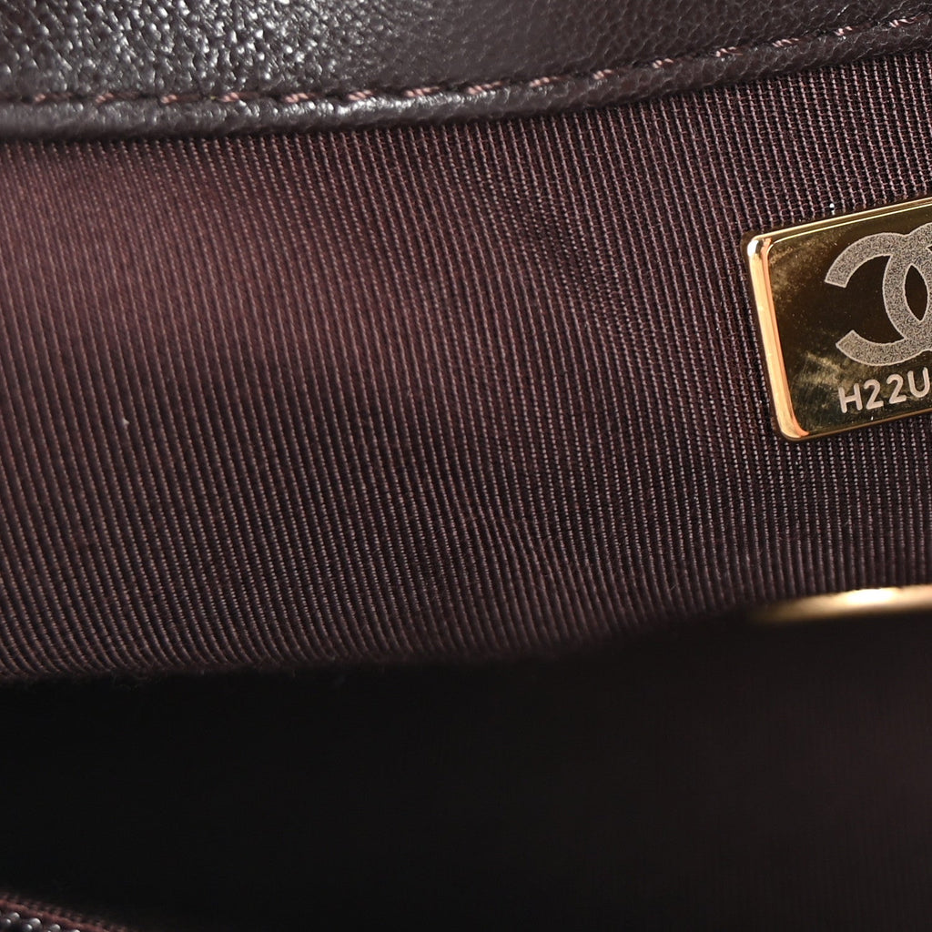 Chanel Lambskin Quilted Medium Chanel 19 Flap Dark Brown