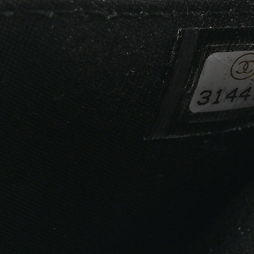 Chanel Caviar Quilted Boy Card Holder On Chain Black