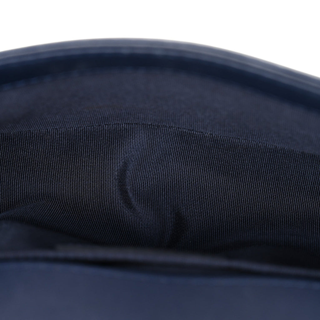 Chanel Calfskin Chevron Quilted Braided Small Boy Flap White Navy