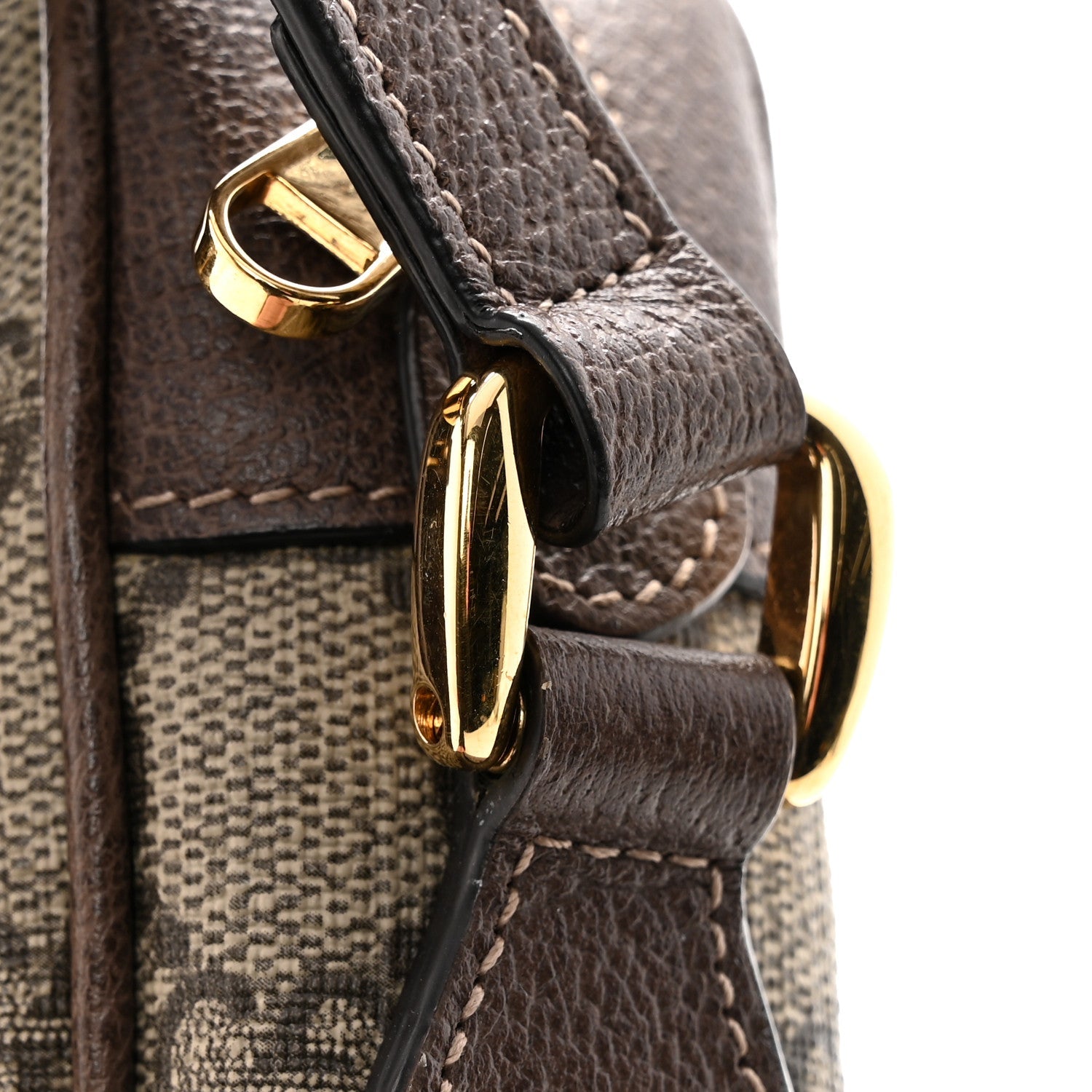 Gucci GG Supreme Monogram Web Mini Ophidia Shoulder Bag Brown