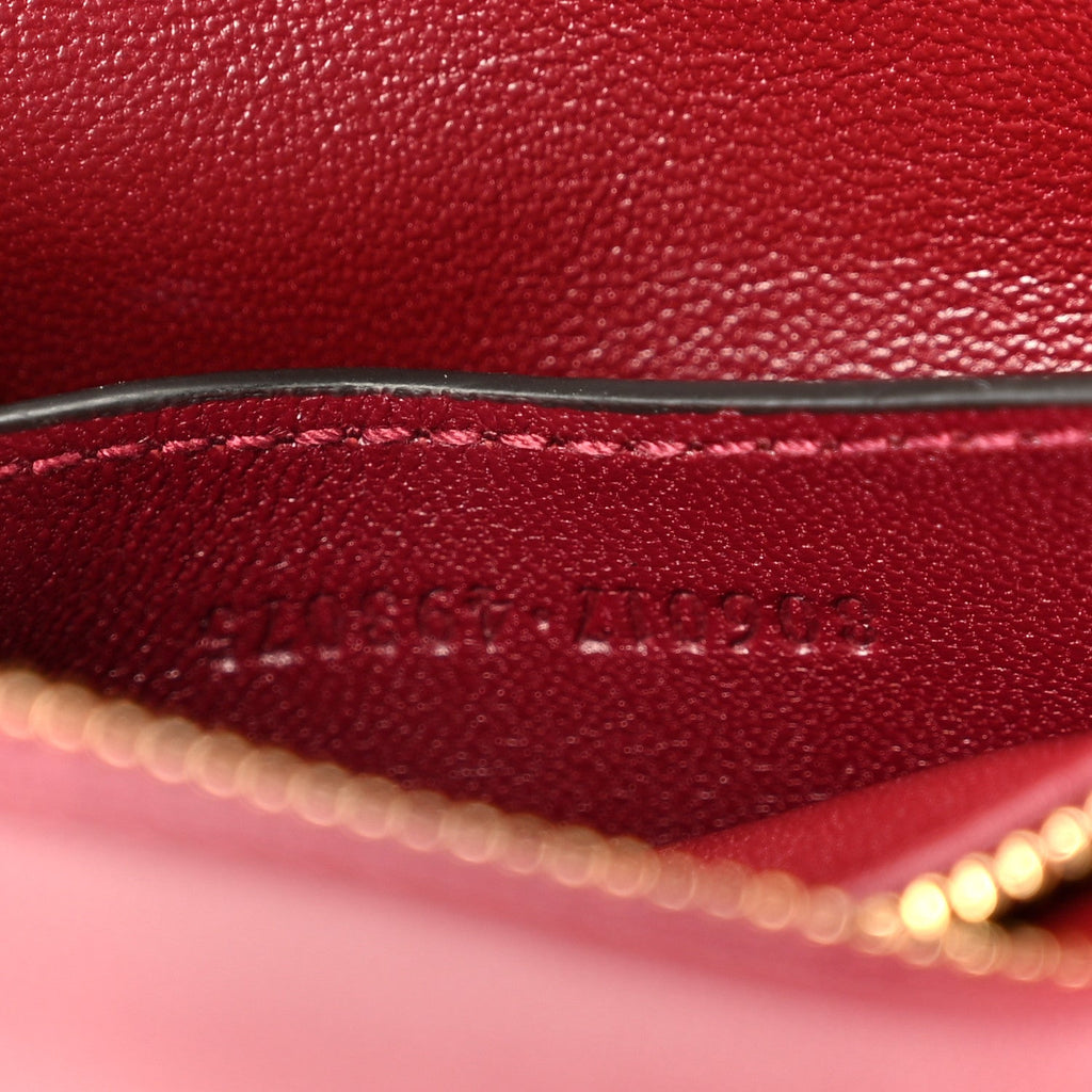 Gucci Lambskin Embossed Mini GG Milano Top Handle Shoulder Bag Rosso Ancora