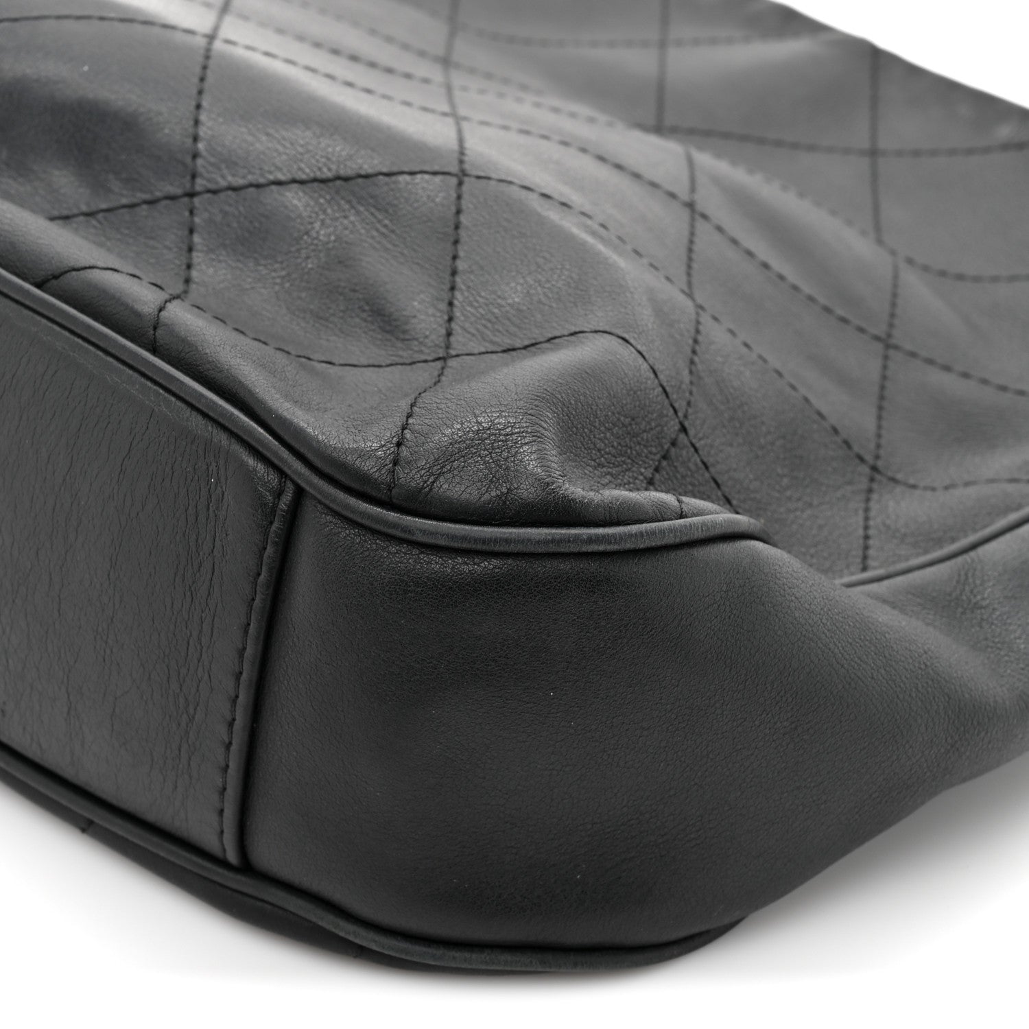Chanel Calfskin Stitched Hobo Black