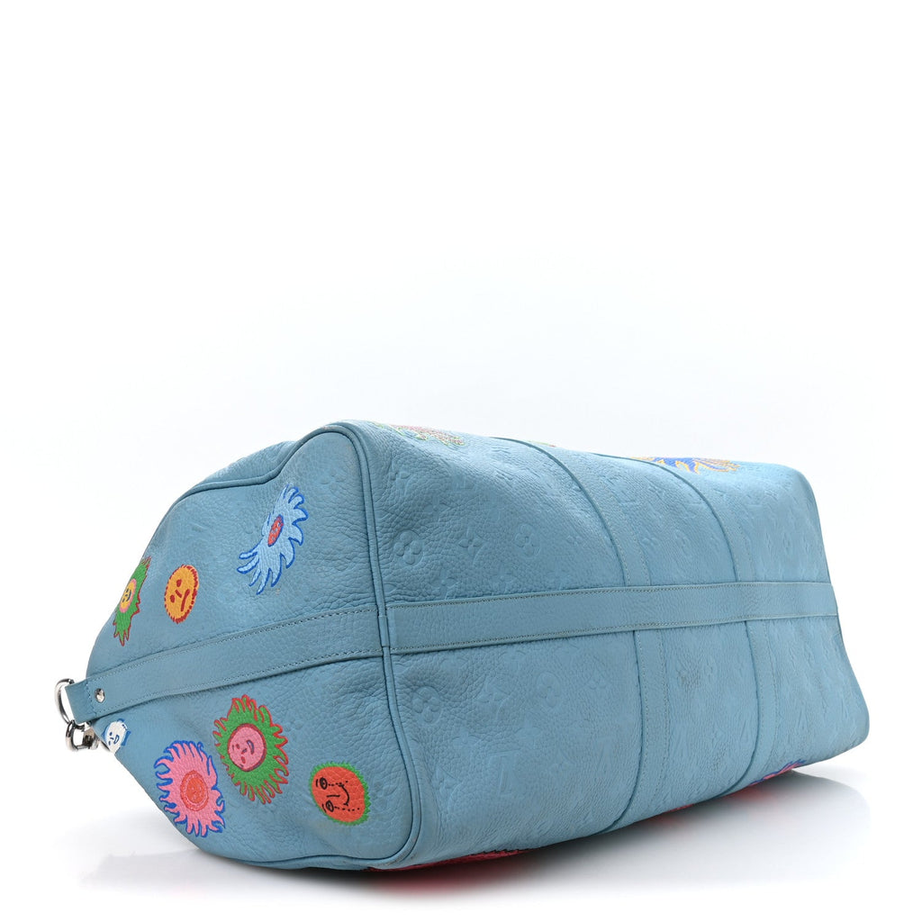 Louis Vuitton LV X YK Taurillon Monogram Keepall Bandouliere 50 Blue Multicolor