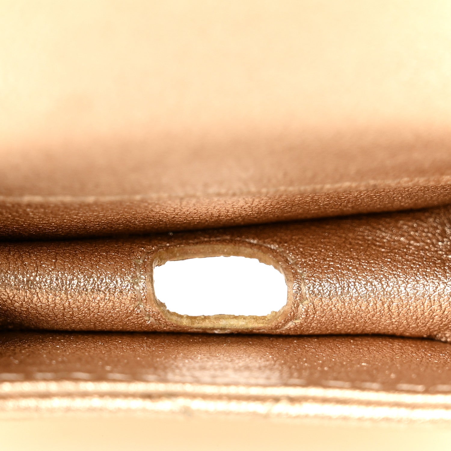 Metallic Lambskin Quilted Round Clip On Coin Purse Airpods Case Gold
