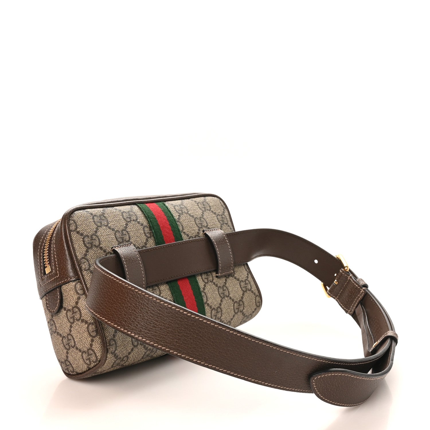 Gucci GG Supreme Monogram Web Small Ophidia Belt Bag 85 34 Dark Brown