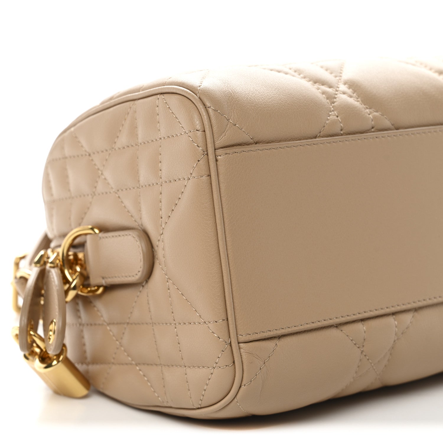Christian Dior Calfskin Macrocannage Groove 20 Bag Biscuit