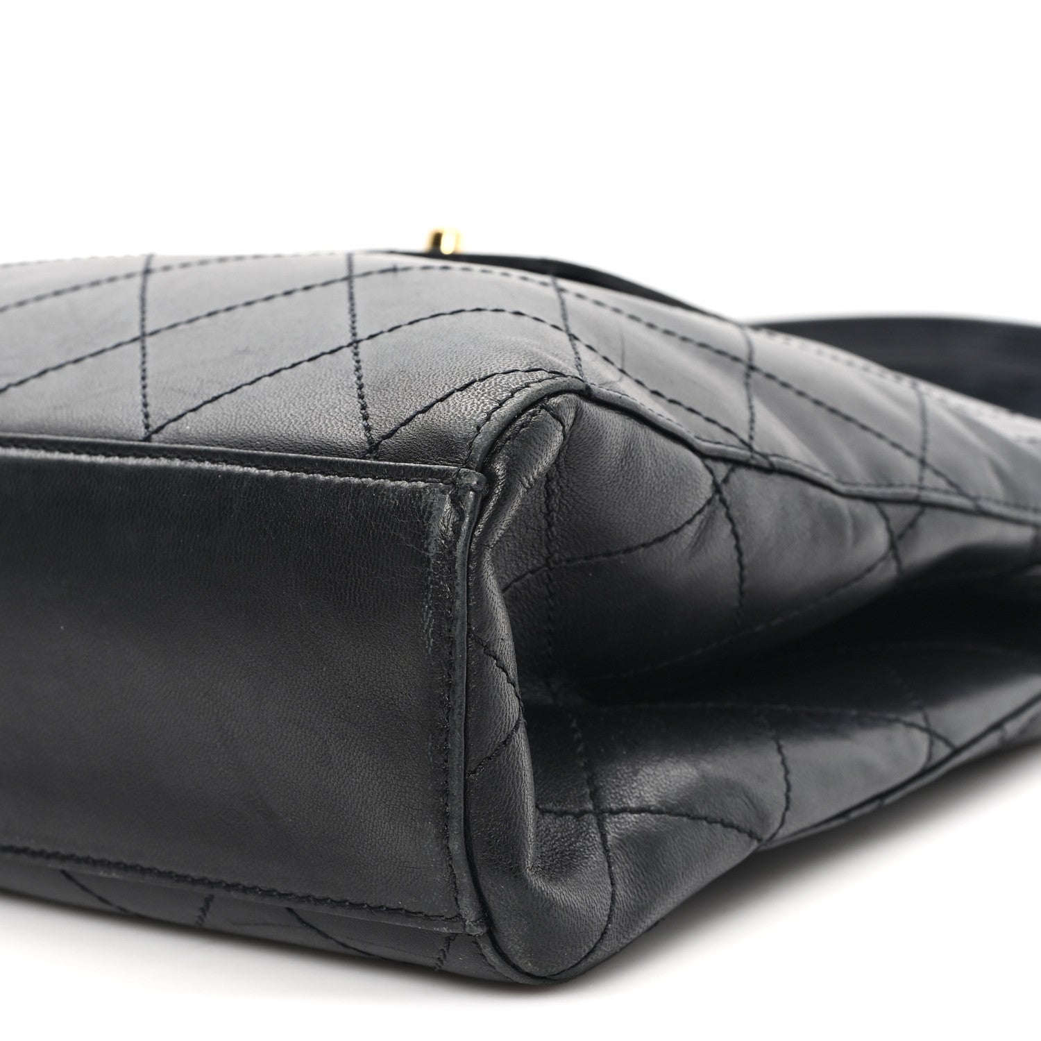 Chanel Lambskin Quilted CC Flap Shoulder Bag Black