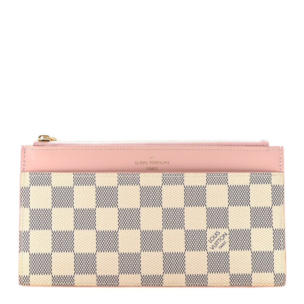 Louis Vuitton Damier Azur Slim Purse Rose Ballerine