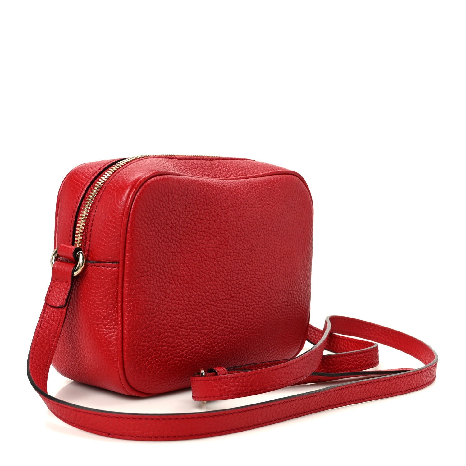 Gucci Pebbled Calfskin Small Soho Disco Bag Vibrant Red