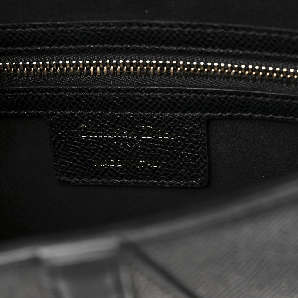 Christian Dior Grained Calfskin Saddle Bag Black