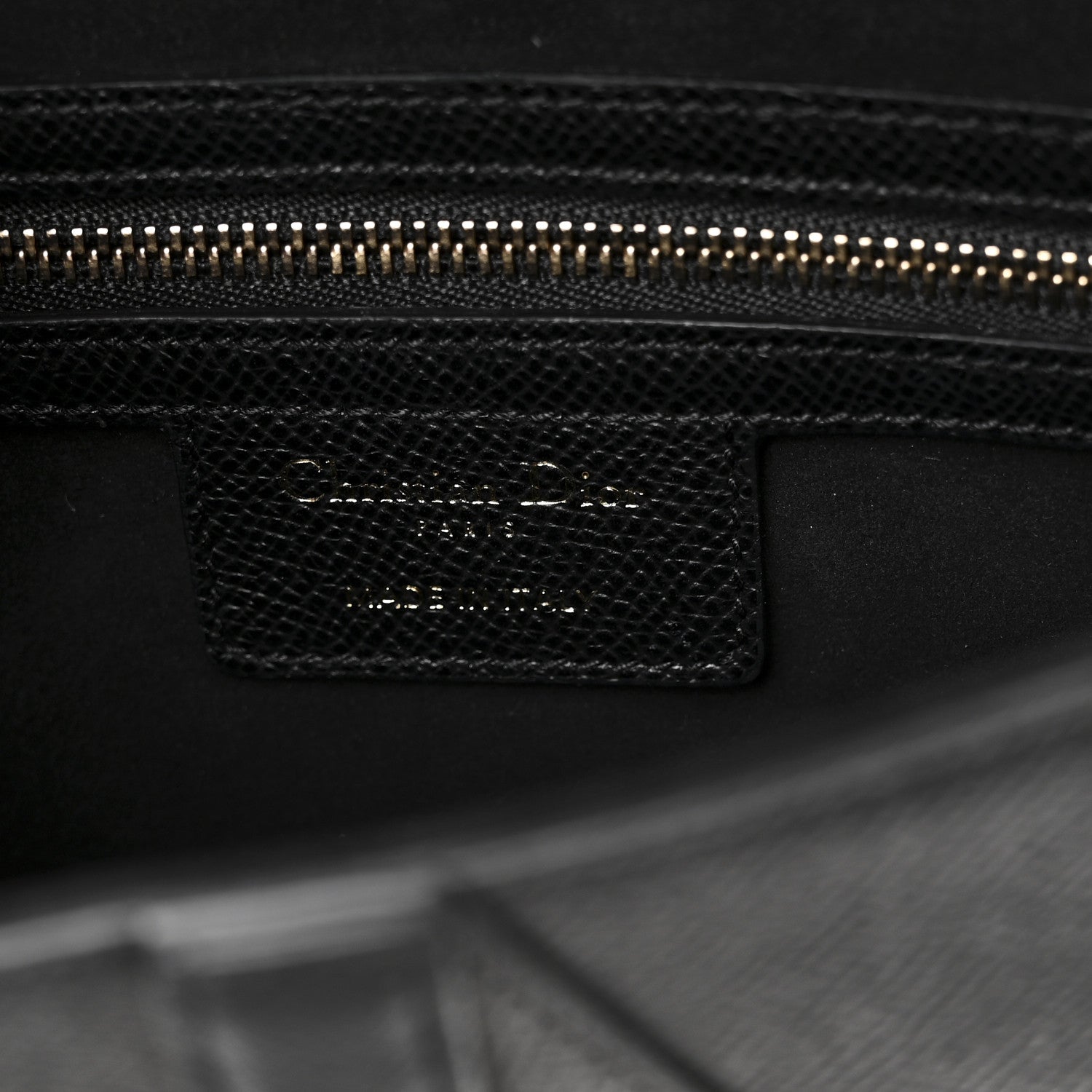 Christian Dior Grained Calfskin Saddle Bag Black