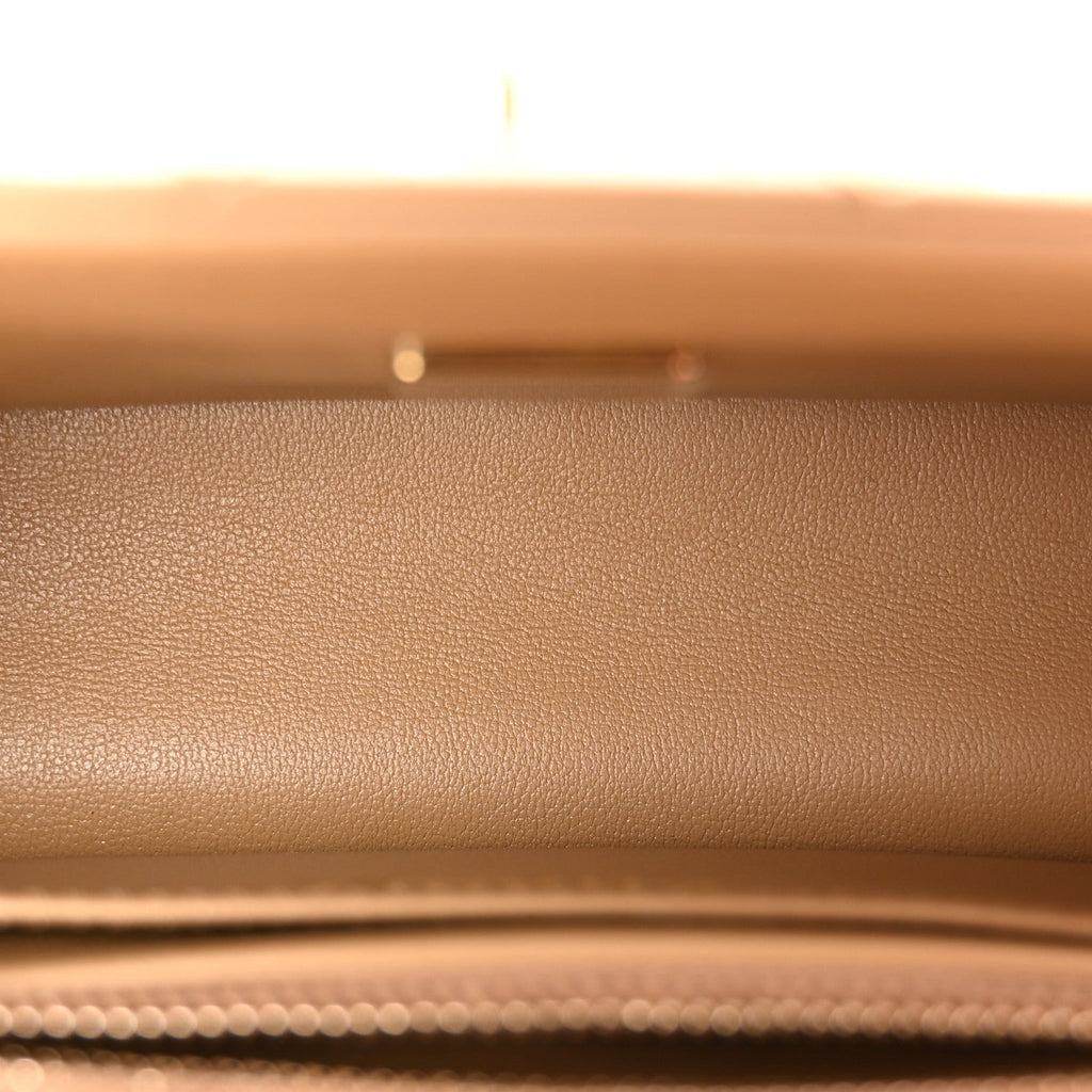 Chanel Lambskin Quilted Mini Rectangular Pearl Crush Flap Dark Beige