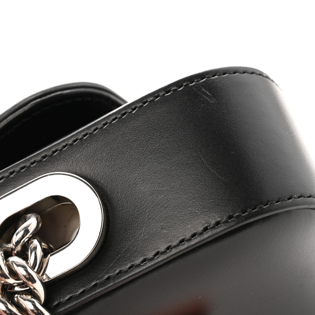 Gucci Senna Calfskin Petite GG Top Handle Shoulder Bag Black