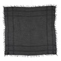 Gucci Wool Silk GG Monogram Diamante Plaid Surviee Shawl Graphite Black