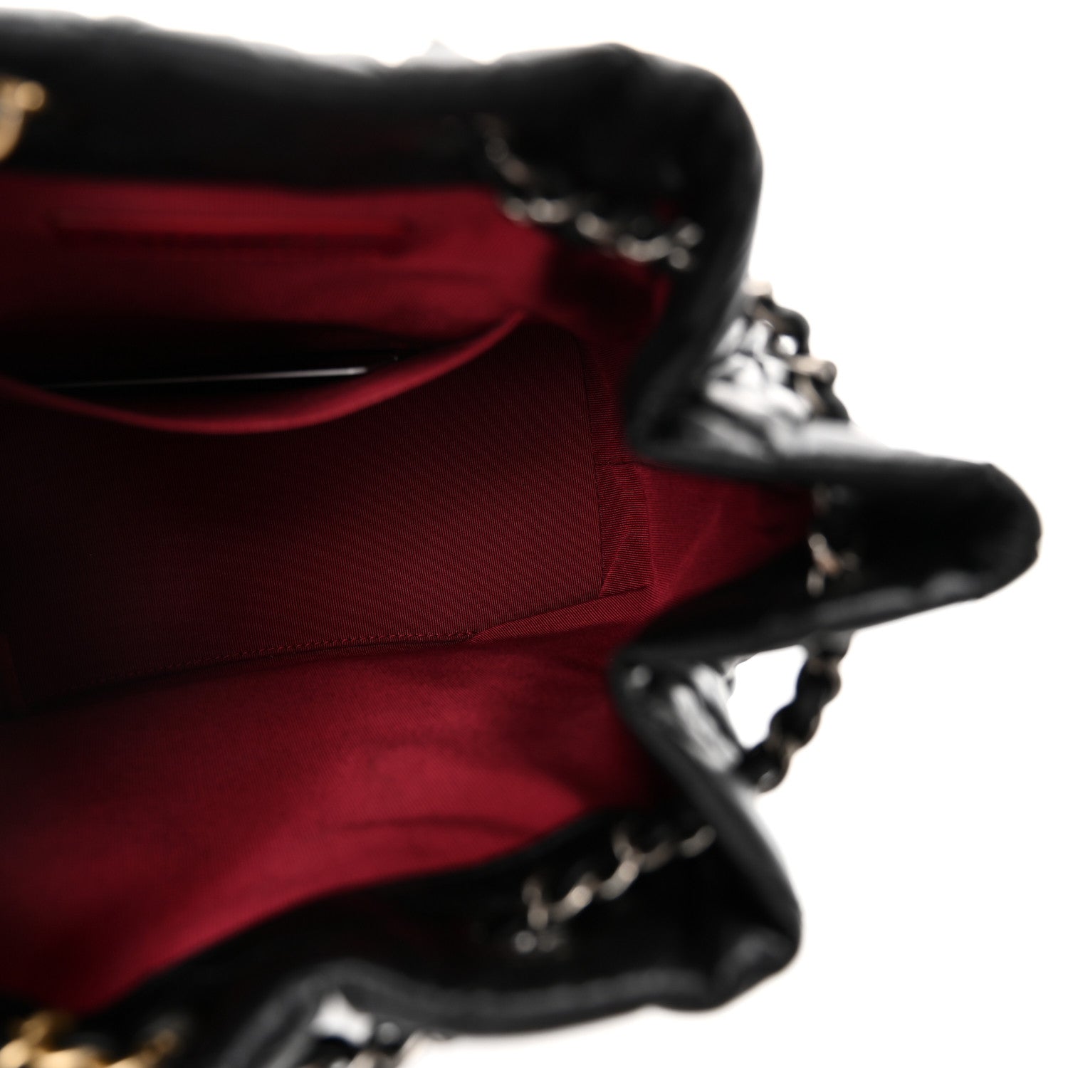 Chanel Aged Calfskin Chevron Quilted Small Gabrielle Backpack Black