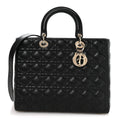 Christian Dior Lambskin Cannage Large Lady Dior Black