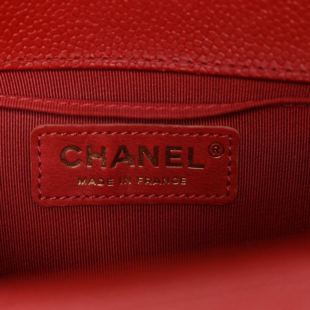 Chanel Caviar Quilted Small Boy Flap Red