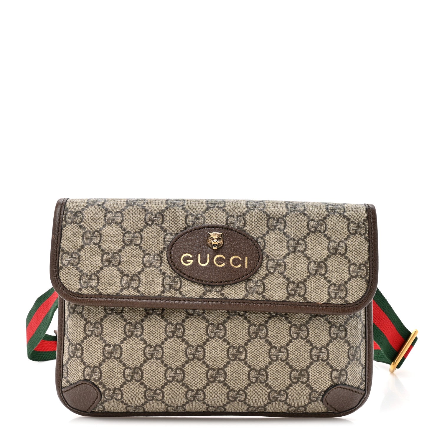Gucci GG Supreme Monogram Neo Vintage Web Belt Bag Brown
