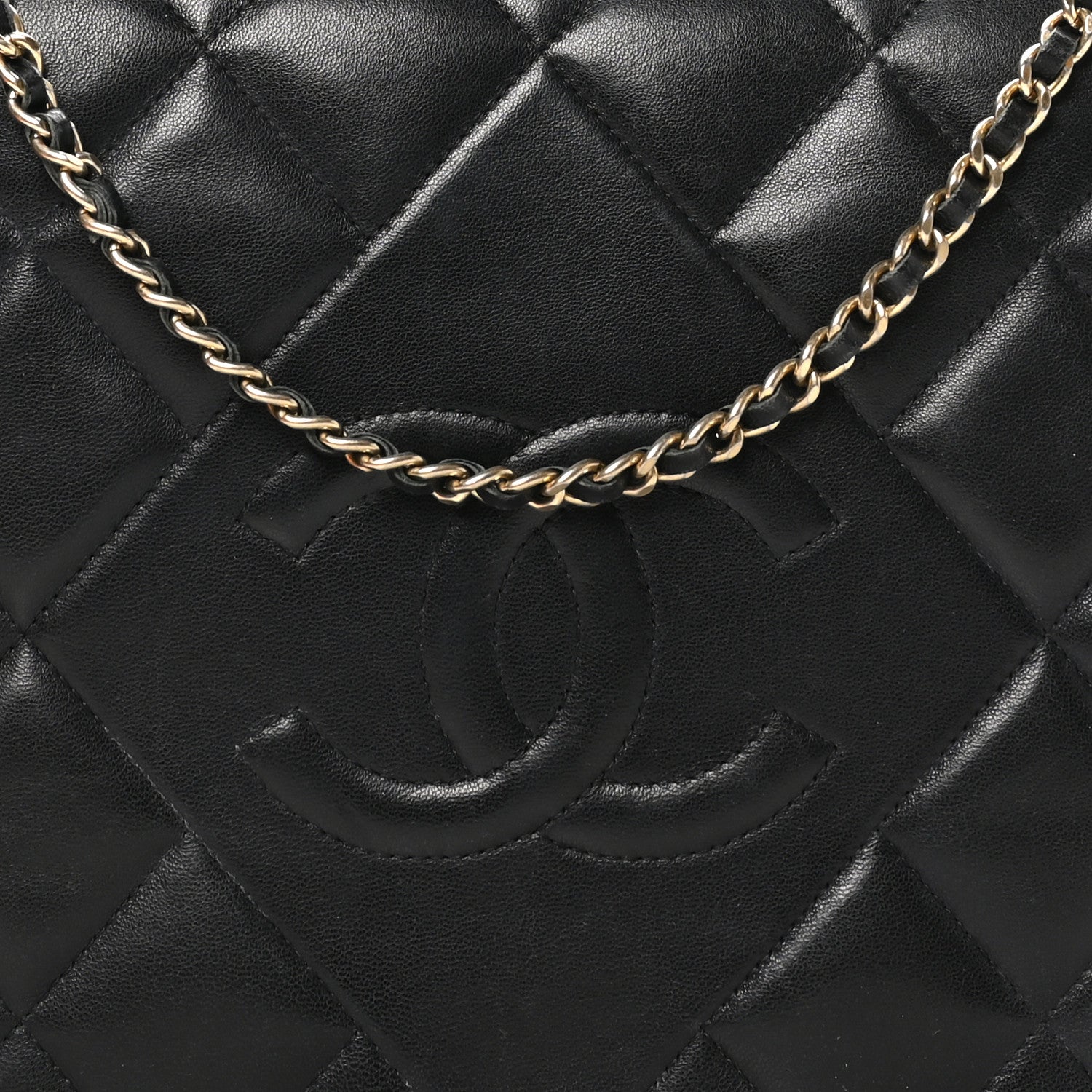 Chanel Lambskin Quilted Large Diamond CC Flap Black