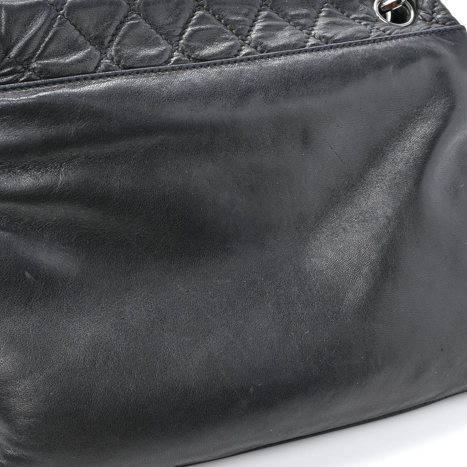 Chanel Lambskin Quilted Chain Mail Shoulder Bag Black