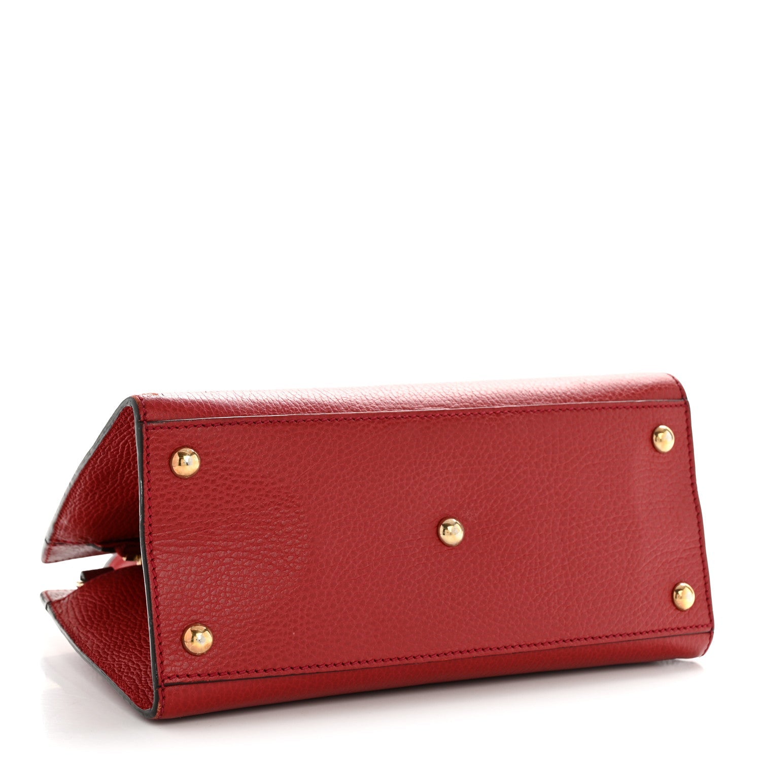 Gucci Dollar Calfskin Medium Soho Top Handle Satchel Hibiscus Red