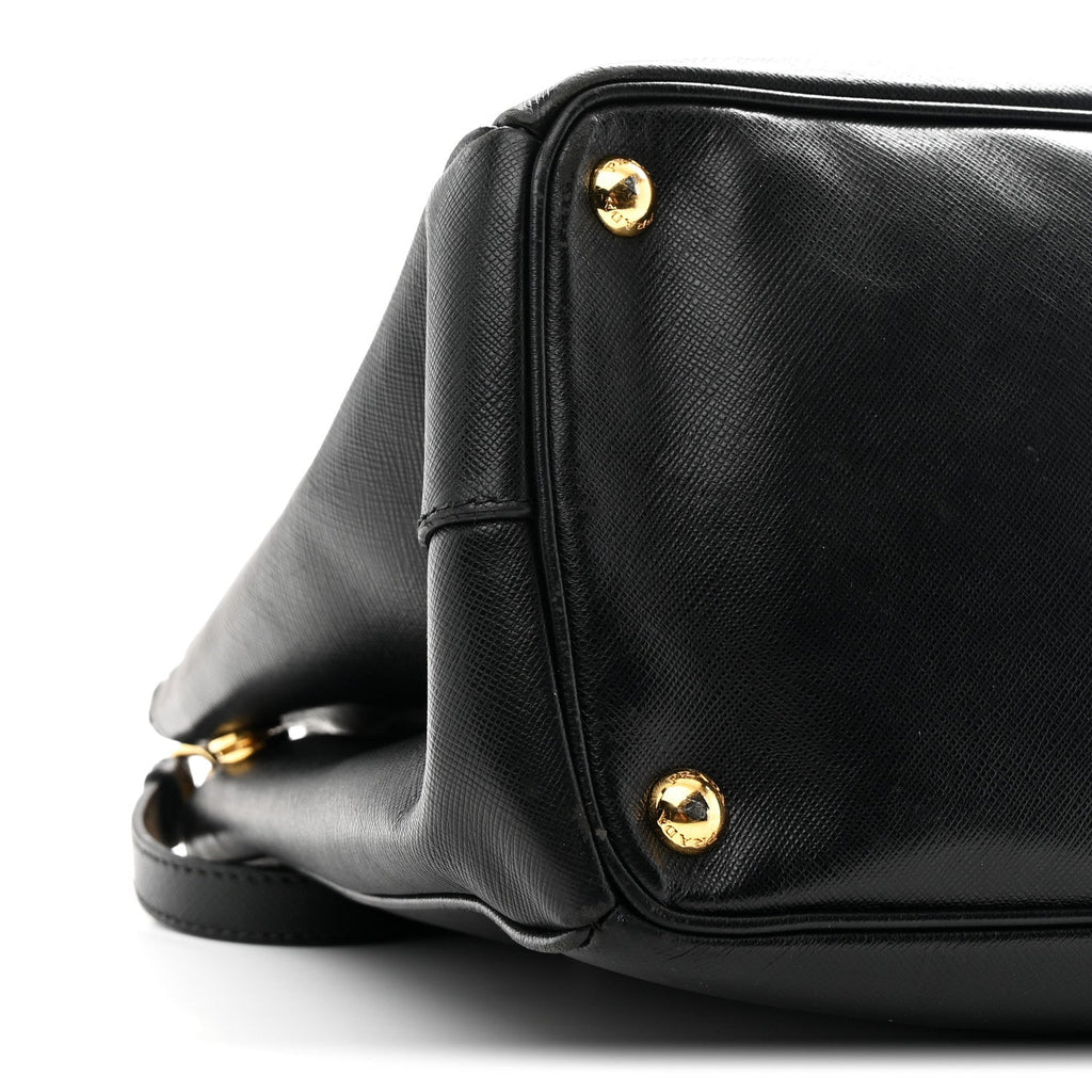 Prada Saffiano Medium Galleria Double Zip Tote Black