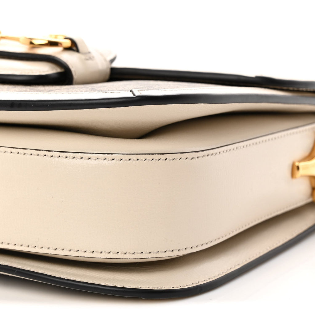 Gucci GG Supreme Monogram Horsebit 1955 Shoulder Bag Beige Mystic White