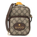 Gucci GG Supreme Monogram Mini Neo Vintage Double Zip Messenger Bag Beige New Acero Crop