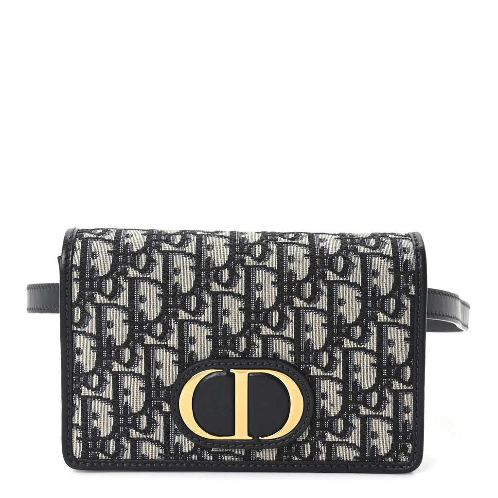 Christian Dior Oblique 30 Montaigne 2-In-1 Pouch Blue