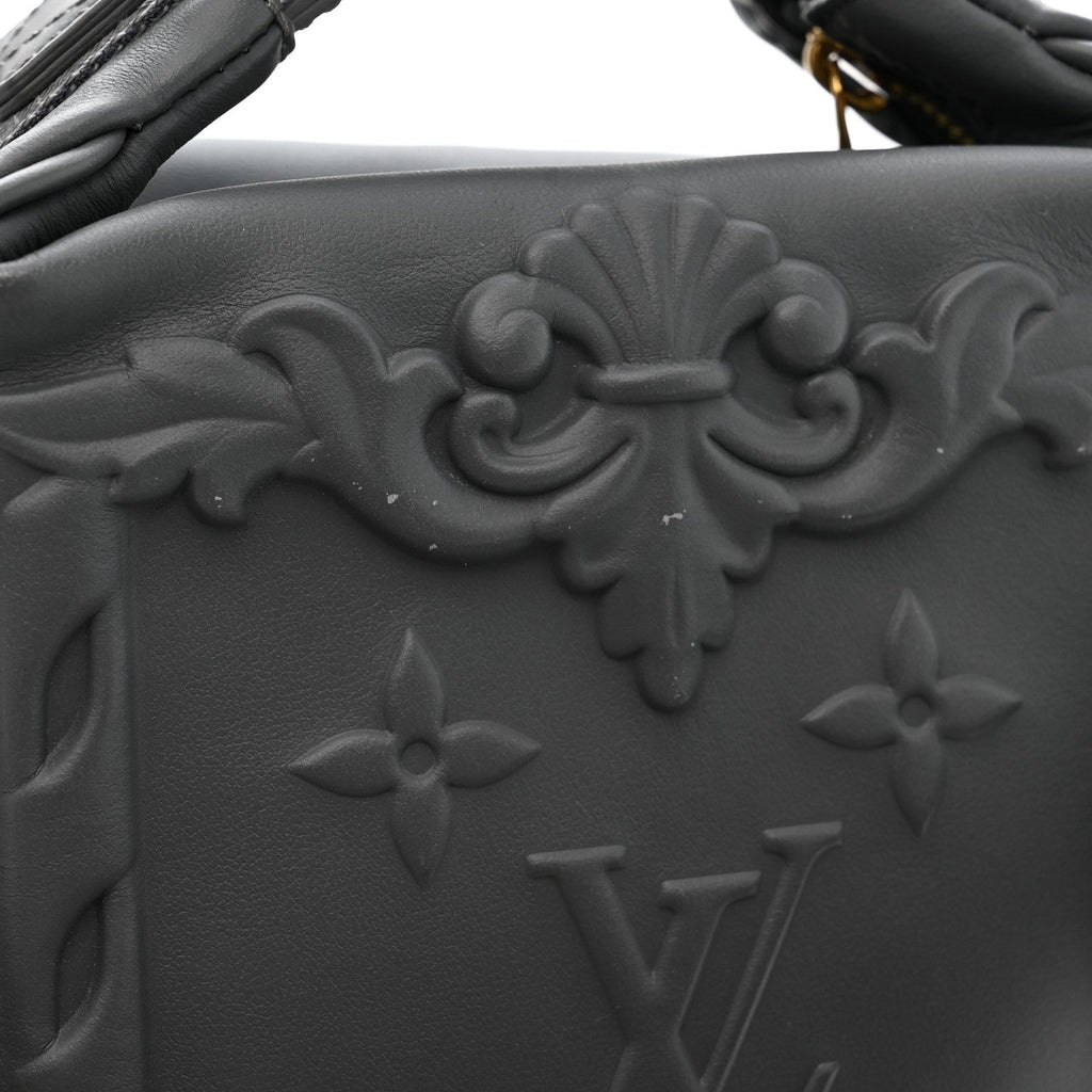 Louis Vuitton Calfskin Monogram Embossed Cruiser Messenger Dark Shadow Gray