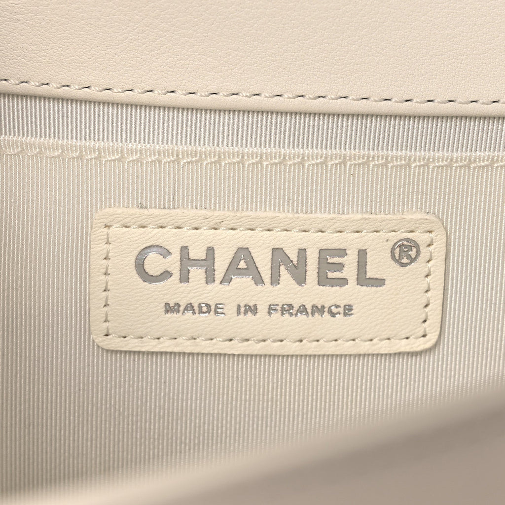 Chanel Calfskin Quilted Medium Boy Flap White