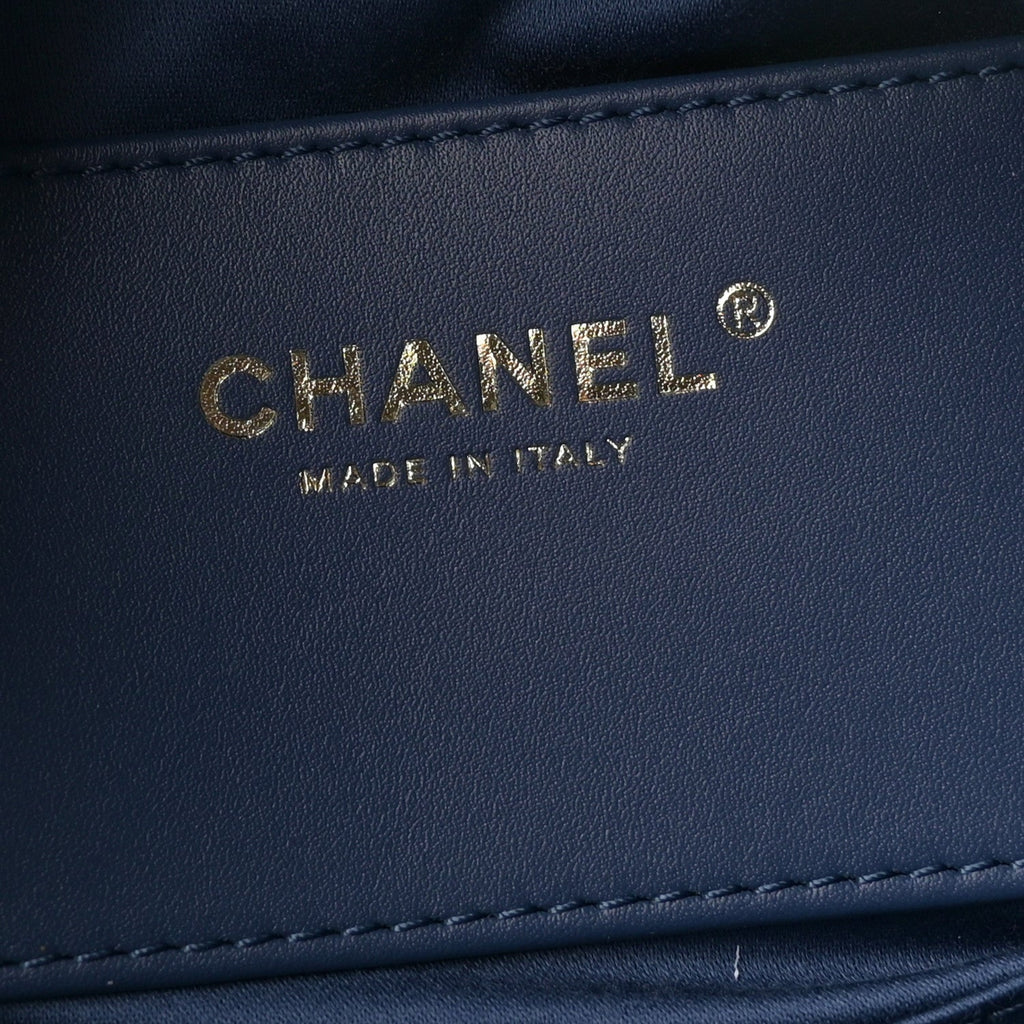 Chanel Washed Denim Quilted Mini Chanel 25 Handbag Blue