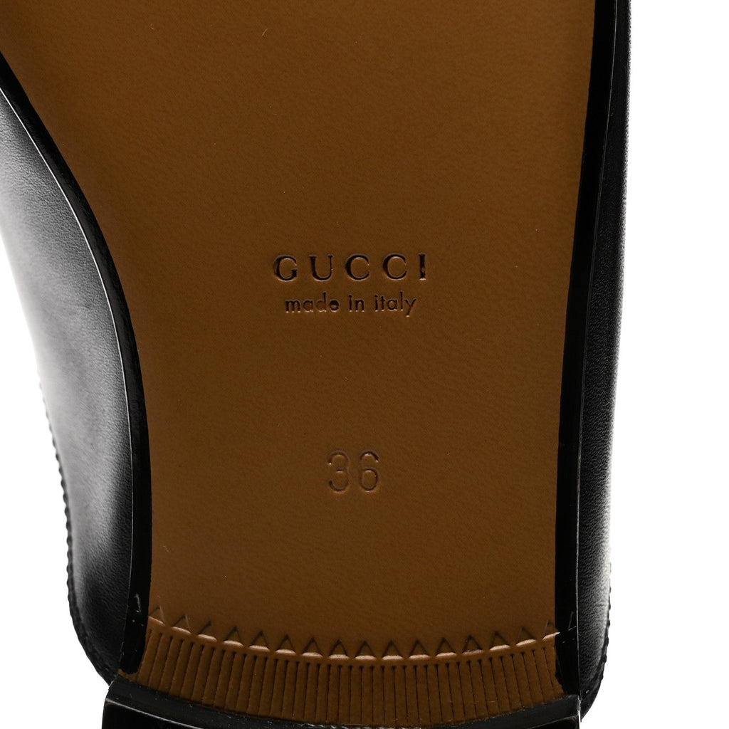 Gucci Calfskin Womens Princetown Slippers 36 Black