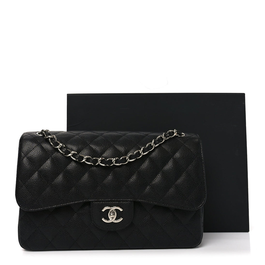 Chanel Caviar Quilted Jumbo Double Flap Black