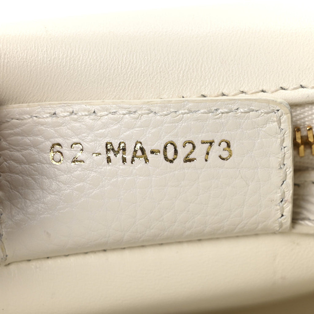Christian Dior Supple Calfskin Cannage Medium Caro Bag Ivory