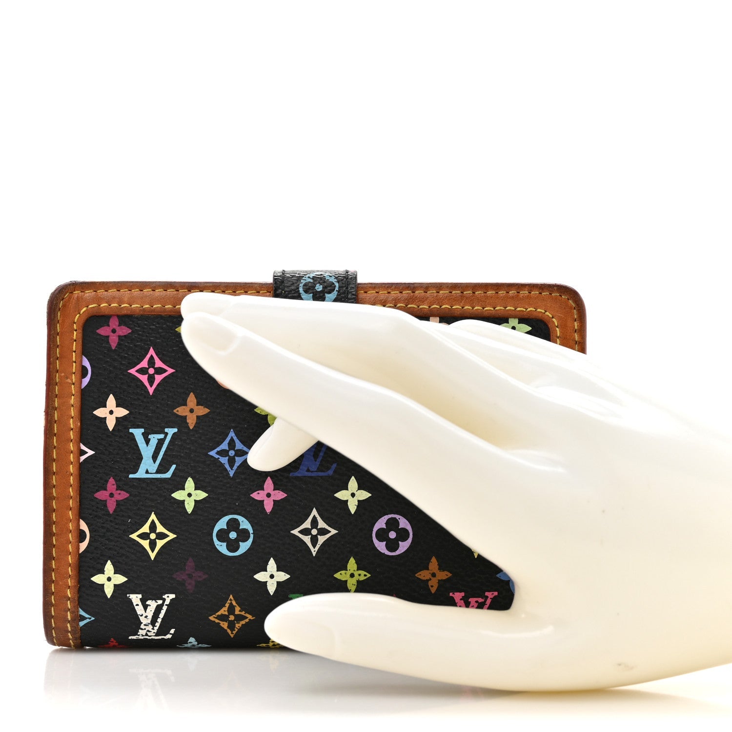 Louis Vuitton Monogram Multicolor French Purse Wallet Black