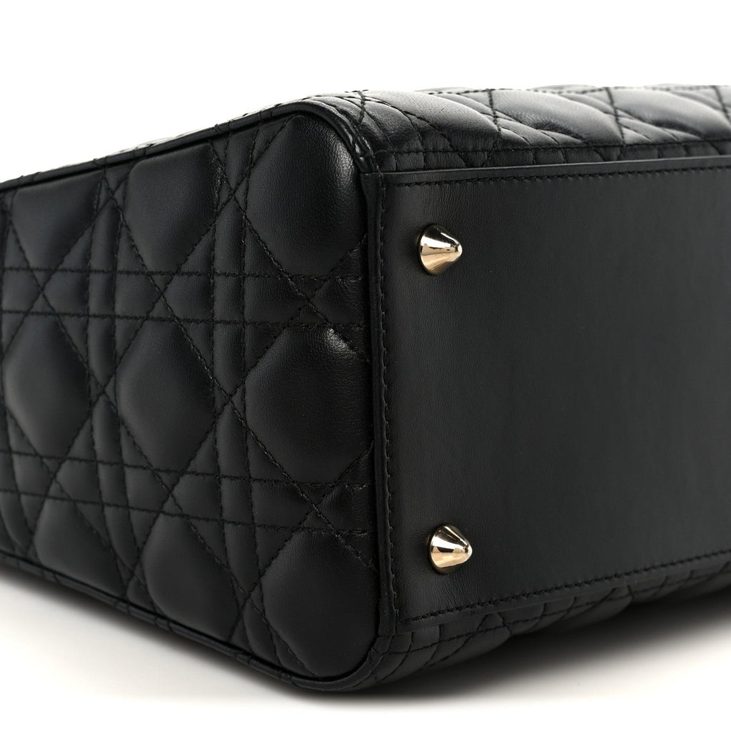 Christian Dior Lambskin Cannage Medium Lady Dior Black