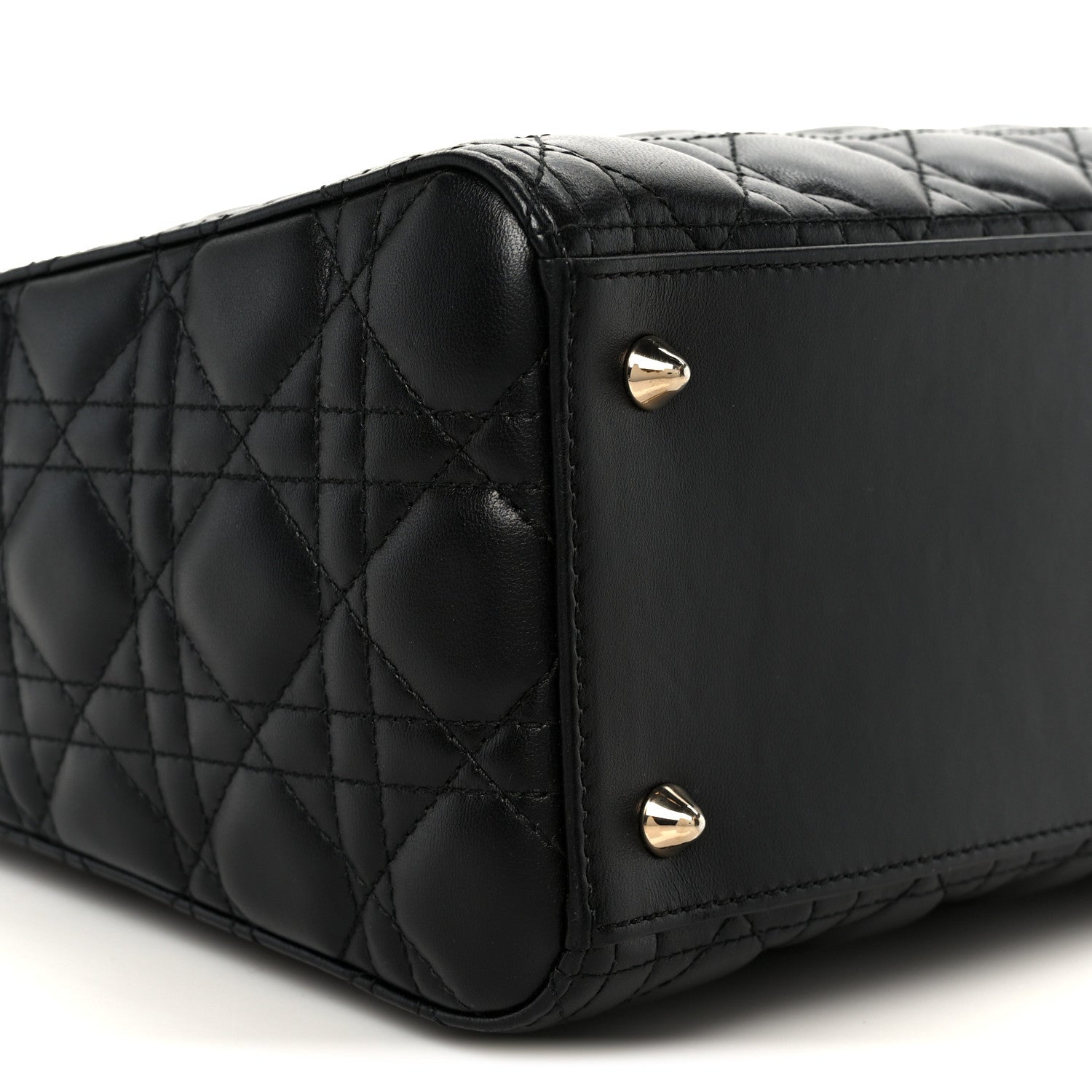 Christian Dior Lambskin Cannage Medium Lady Dior Black