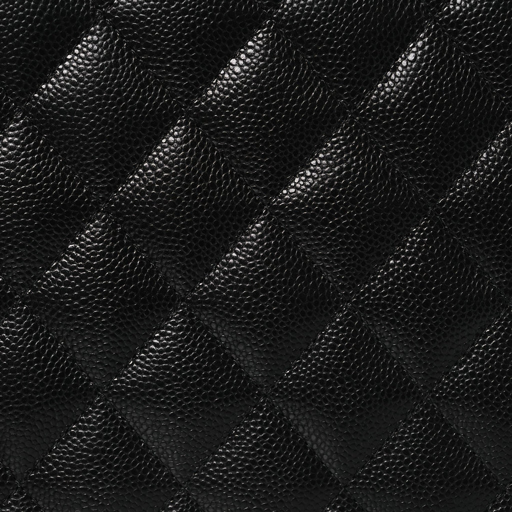 Caviar Quilted Zipped Travel Pouch Black