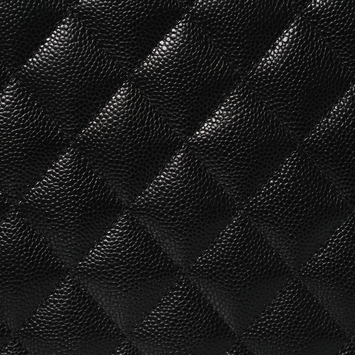 Caviar Quilted Zipped Travel Pouch Black