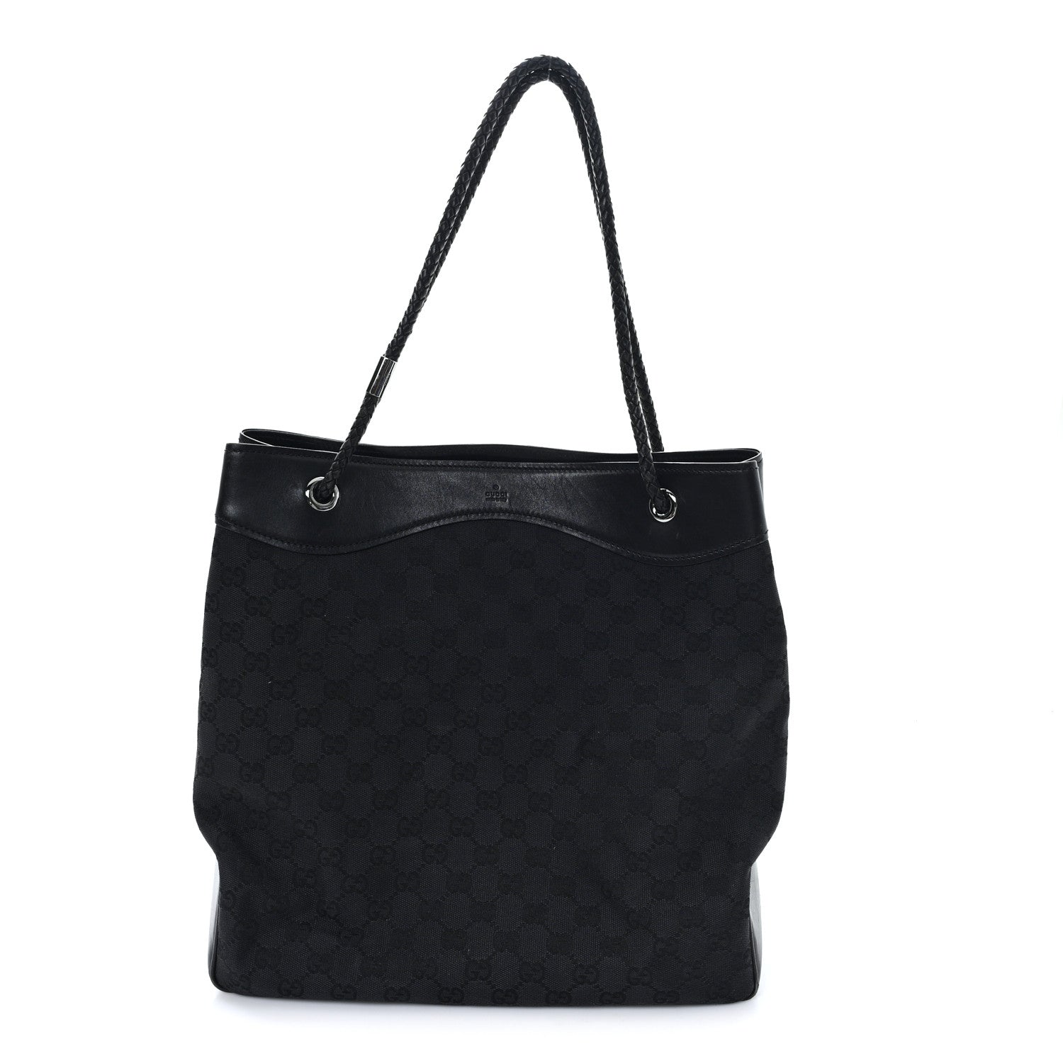 Gucci Monogram Braided Tote Black