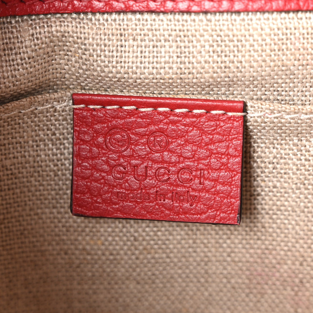 Gucci Dollar Calfskin Small Interlocking G Shoulder Bag Red